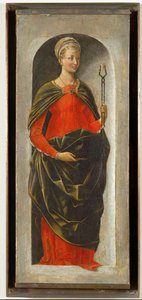 Svatá Apolonie, pravý sloup oltáře svatého Vincence Ferriera, který pro Boloňu namaloval Francesco Cossa, dokončil Ercole di Roberti ... od Ercole de Roberti
