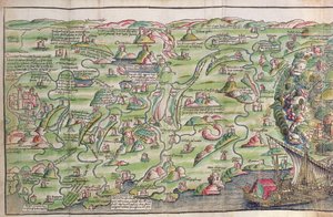 Mapa města Jeruzaléma, z „Puť ve Svaté zemi“ od Bernharda von Breydenbach (1440-97)