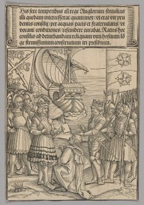 Anglický Maxmilián a Jindřich VII., deska 11 z Historických scén ze života císaře Maxmiliána I. z Vítězného oblouku od Erhard Schon