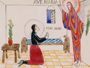 Zvěstování, kolem roku 1912 (akvarel na papíře) od Eric Gill