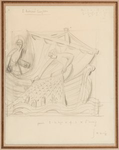 Kristus a zázračný návrh ryb, prosinec 1933 (tužka na papíře) od Eric Gill