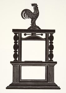 Cockerel a tiskařský lis od Eric Gill