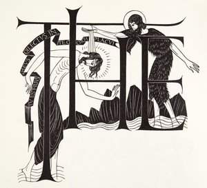 Ježíšův křest od Jana Křtitele ze čtyř evangelií od Eric Gill