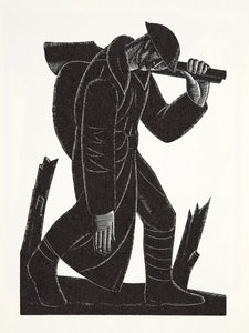 Westward Hoe!, podle kresby Davida Jamese od Eric Gill