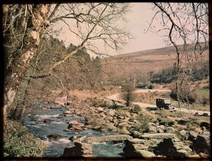 Clapper Bridge, Dartmeet, Widecombe in the Moor, Teignbridge, Devon, Velká Británie od Eric Maybank