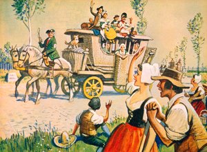 Kočár na cestě mezi Paříží a Versailles v roce 1787