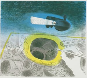 Podmořská řada: Úvodní litografie od Eric Ravilious