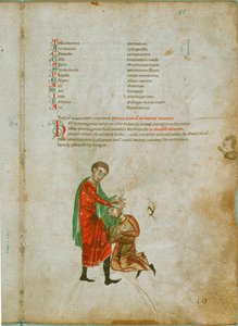 Muž si léčí bolest hlavy kořenem plaintainu od Erich Lessing