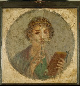 Sapfó, idealizovaný portrét mladé dívky, která se vydává za básnířku. od Erich Lessing