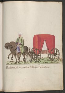 Sultánský kočár, kočár pro dvorní dámy; kočár se dvěma koňmi a jezdcem. od Erich Lessing