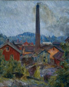 Tovární budovy v Lysaker od Erik Theodor Werenskiold