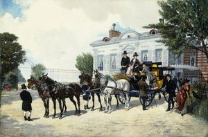 Hackney kočár; Le Fiacre, od Ernest-Alexandre Bodoy