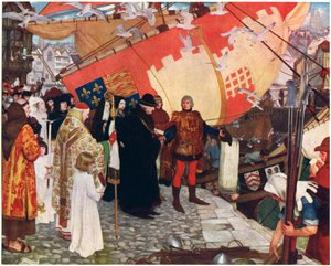 Odchod Johna a Sebastiana Cabotových z Bristolu v roce 1497, c1900-1930