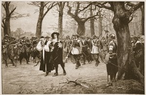 Karel I. na cestě na popravu, ilustrace z knihy "Anglikánská církev: Spence-Jones, vyd. cca 1910 (sépiová fotografie). od Ernest Crofts