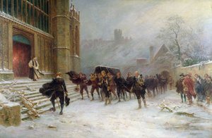 Pohřeb krále Karla I. – kaple sv. Jiří, Windsor v roce 1649 od Ernest Crofts
