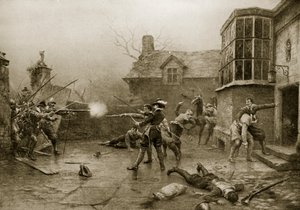 The Last Stand of the Gunpowder Conspirators, 1606, ilustrace z 