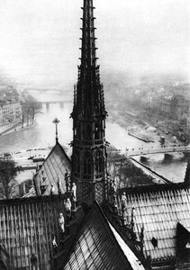 Věž Notre Dame viděná z věží, Paříž, 1931. od Ernest Flammarion