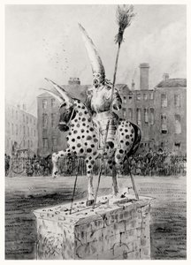Socha na Leicester Square, ve středu ráno 17. října 1866 (pero, inkoust a wc na papíře) od Ernest Henry Griset
