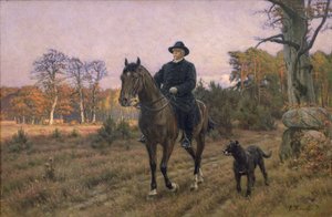 Bismarck na koni se psem (olejotisk) od Ernest Henseler