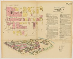 Grays Ferry Chemical Works, Grays Ferry Rd. (severní strana) mezi Thirty-4th St. a Thirty-6th St., Hexamer General Surveys, 1888