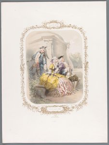 Žena tajně dává mladému muži zprávu Elle vous répond le Jeudi (název na předmětu) Week of Love (název série) La semaine des amours (název série na objektu) od Ernest Jaime
