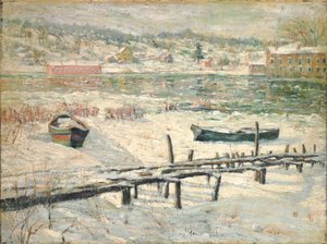 Řeka Harlem v zimě, asi 1907 (olej na plátně) od Ernest Lawson