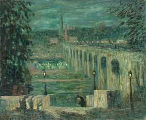 High Bridge at Night, New York City, c. 19101920. od Ernest Lawson