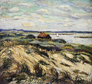 Chatrč v zálivu od Ernest Lawson