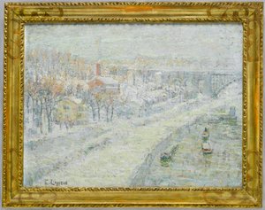 Zimní krajina: Washington Bridge, cca 1907-10 (olej na plátně) od Ernest Lawson