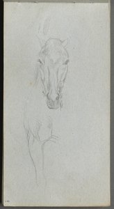 Náčrtník, strana 09: Studie koně. od Jean Louis Ernest Meissonier