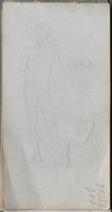 Skicák, strana 100: Nahá postava, profil od Ernest Meissonier