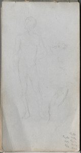Náčrtník, strana 100: Nahá postava, Profil. od Jean Louis Ernest Meissonier