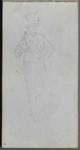 Náčrtník, strana 15: Studie vojáka. od Jean Louis Ernest Meissonier