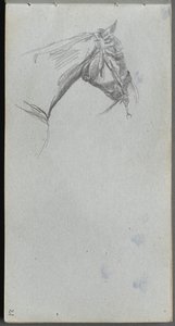 Náčrtník, strana 21: Studie koně. od Jean Louis Ernest Meissonier
