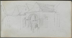 Sketchbook, strana 22: Architektonická studie. od Jean Louis Ernest Meissonier
