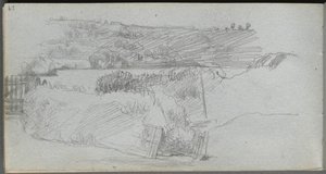 Náčrtník, strana 29: Krajinná studie. od Jean Louis Ernest Meissonier