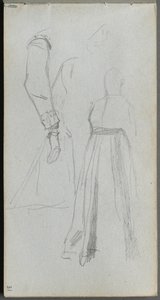 Náčrtník, strana 31: Studie obrázků. od Jean Louis Ernest Meissonier