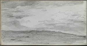 Náčrtník, strana 34: Krajinná studie. od Jean Louis Ernest Meissonier