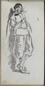 Náčrtník, strana 46: Postava stojícího muže. od Jean Louis Ernest Meissonier