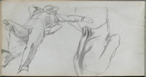 Sketchbook, page 58: Reclining Figure and Figure from behind   1309482   cs       czech Successfully Translated  Original: En tyk herre er ved at stige ud af en gondol Translat: En tyk herre er ved at stige ud af en gondol 1264969 cs czech Successfully Tra