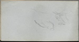 Náčrtník, strana 72: Studie obrázku. od Jean Louis Ernest Meissonier