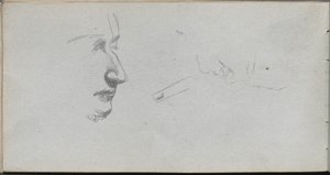 Skicák, strana 80: Studie tváří od Ernest Meissonier