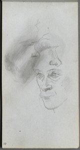 Náčrtník, strana 81: Studie tváří. od Jean Louis Ernest Meissonier