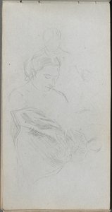Náčrtník, strana 82: Studie obrázků. od Jean Louis Ernest Meissonier