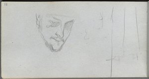 Náčrtník, strana 83: Studie tváře, nohou. od Jean Louis Ernest Meissonier