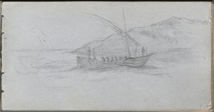 Sketchbook, strana 88: Seascape and Figure. od Jean Louis Ernest Meissonier