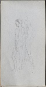 Náčrtník, strana 92: Dva akty. od Jean Louis Ernest Meissonier