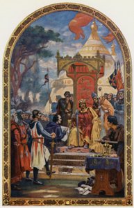 Král John podepisuje Magna Charta (barevné lito) od Ernest Normand