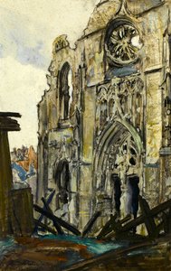 Peronne, 3.1.1919 (pastel a kvaš na papíře) od Ernest Procter