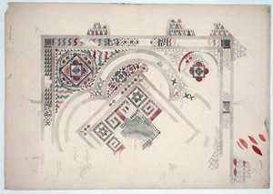 Studie části podlahy v Canterburské katedrále od Ernest William Gimson